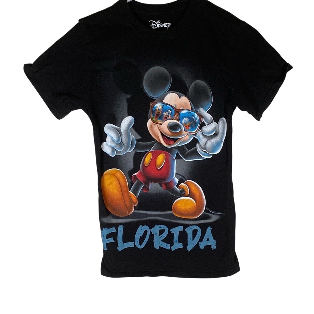 Disney Mickey Mouse Donald Duck Goofy Pluto 100% Cotton Florida TShirt size XS